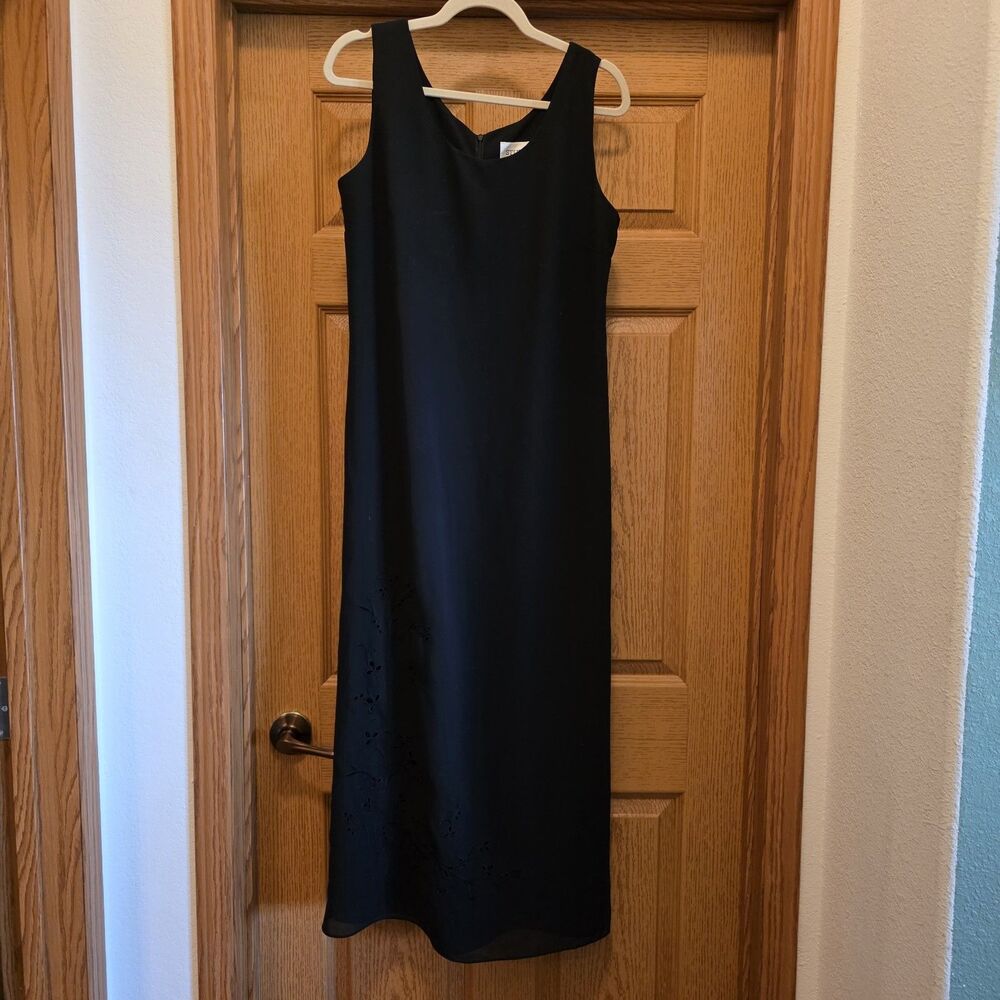 Vintage Studio I Formal Black Sleeveless Sheath Dress Women’s Size 10